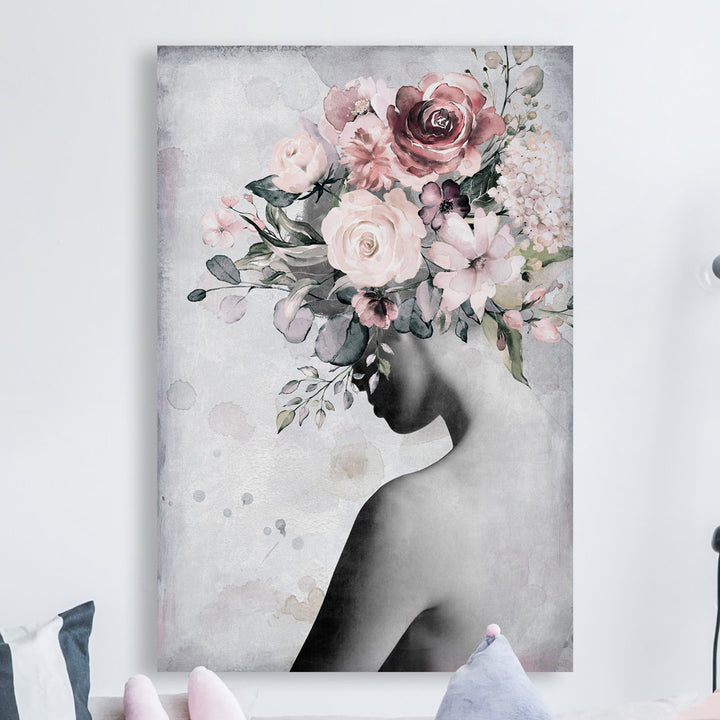 Fresh Floral Crown - Wrapped Canvas Print Marmont Hill Size: 18" H x 12" W x 1.5" D