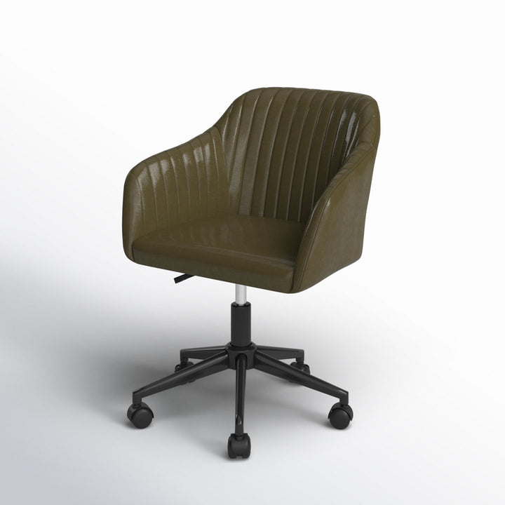 Flannigan Polyurethane Task Chair Greyleigh™ Upholstery Color: Green