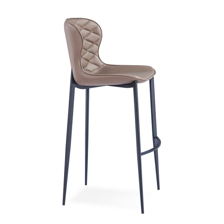 Albert Upholstered Bar & Counter Stool Upper Square™ Upholstery Color: Taupe, Base Color: Black Seat Height: Counter Stool (24” Seat Height)