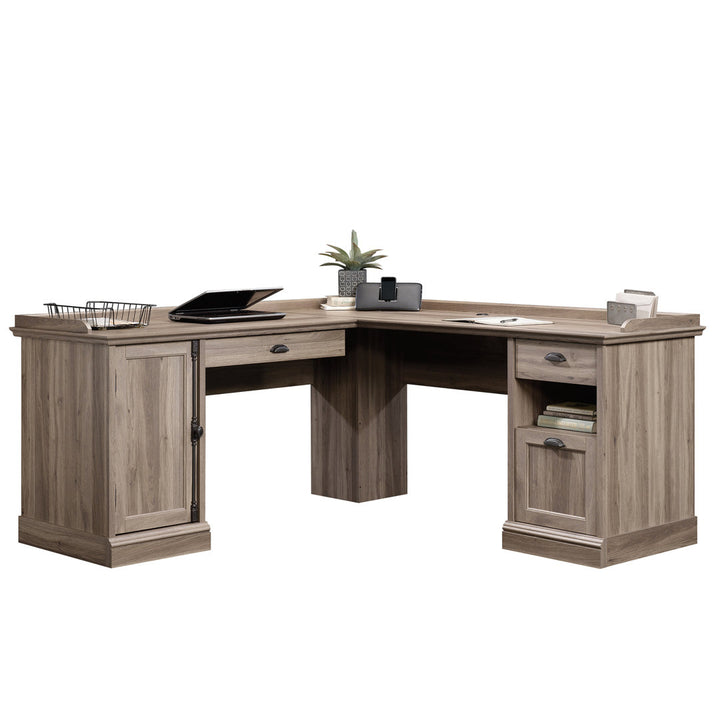 Evanjames L-Shaped Executive Desk Gracie Oaks Color: Salt Oak