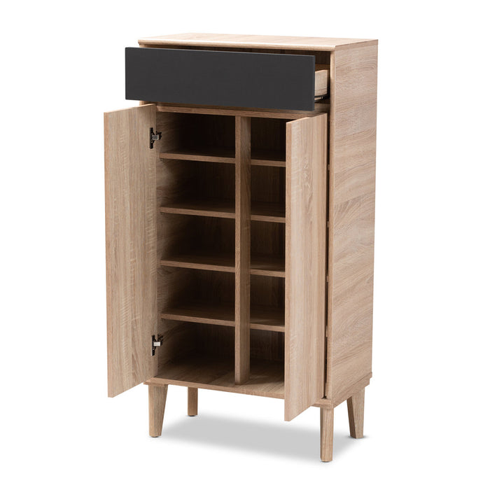 2-Door Wood Entryway 10 Pair Shoe Storage Cabinet Hokku Designs