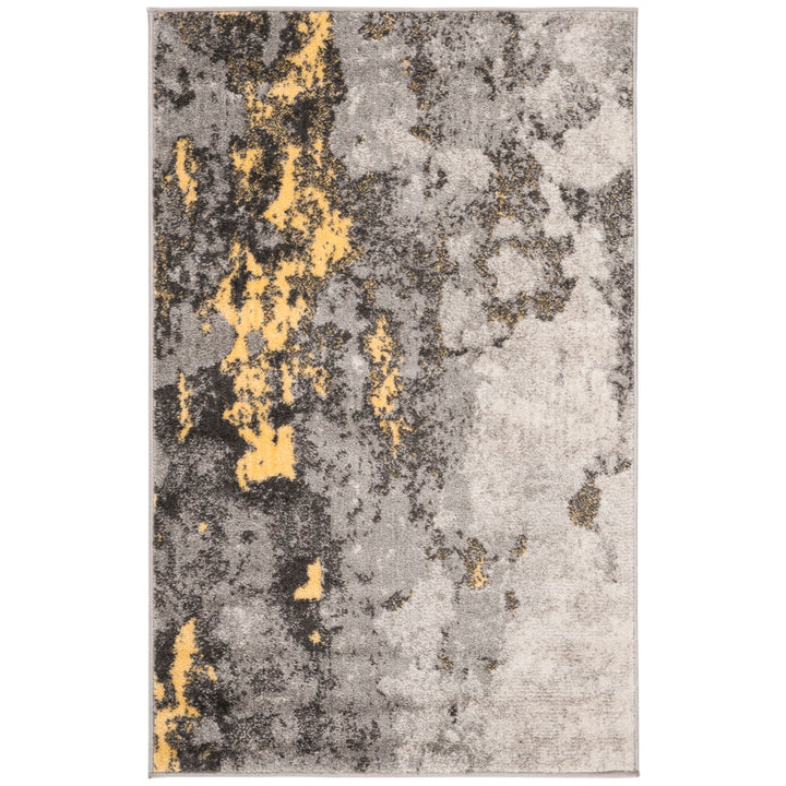 Riebe Abstract Power Loom Polypropylene Area Rug in Gray/Yellow Trent Austin Design® Rug Size: Rectangle 2'6" x 4'