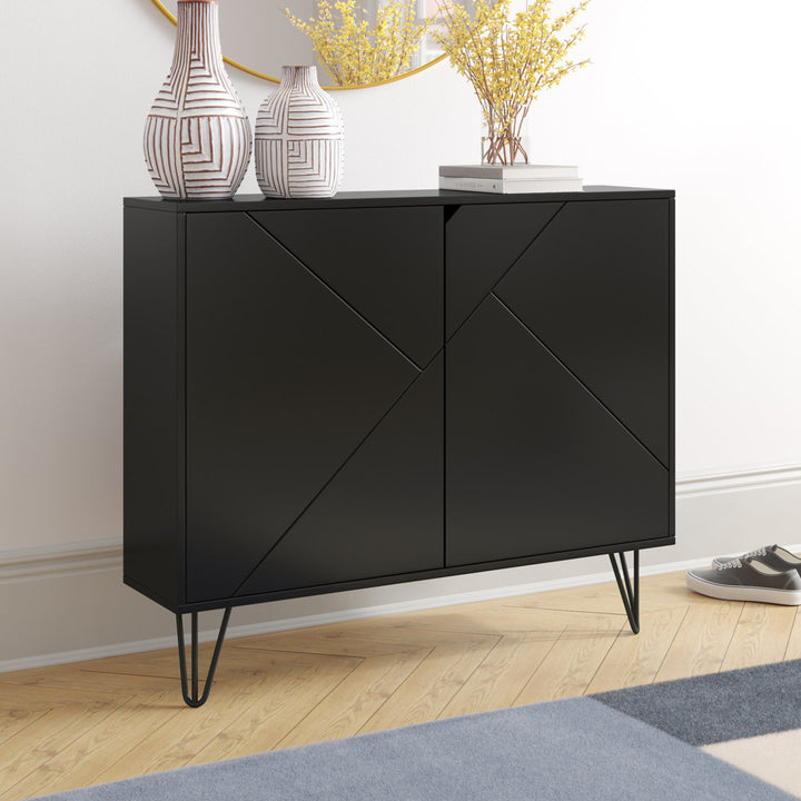 Azerion 2 - Door Accent Cabinet Wade Logan® Color: Black