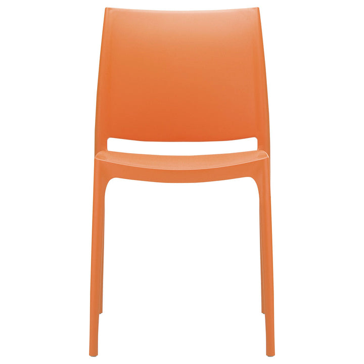 Burt Stacking Patio Dining Side Chair (Set of 2) AllModern Color: Orange