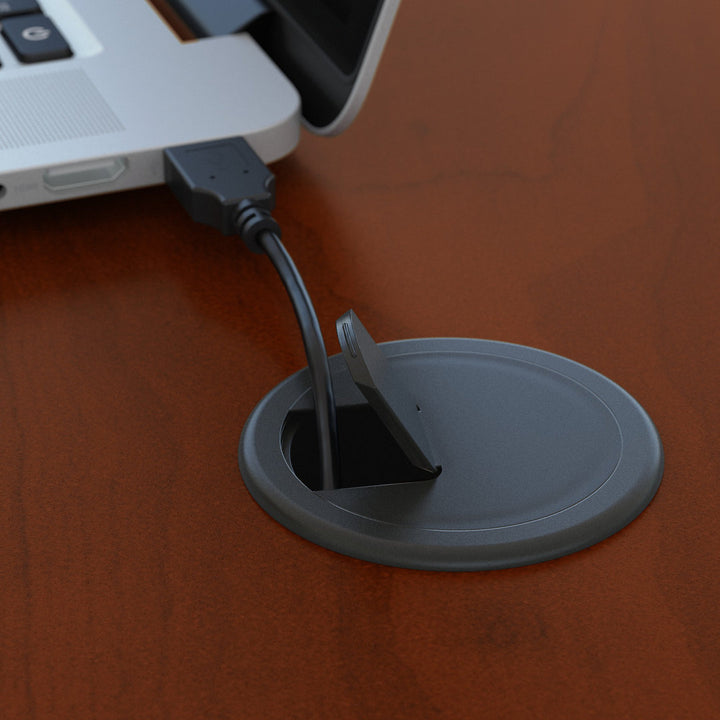 Series C L Shaped Desk with Mobile File Cabinet Bush Business Furniture Color: Hansen Cherry/Graphite Gray Orientation: Right