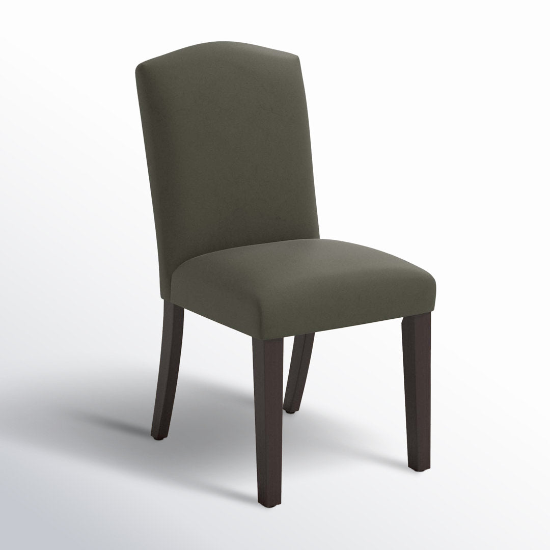 Estrela Upholstered Dining Chair Birch Lane™ Leg Color: Espresso, Upholstery Color: Velvet Pewter