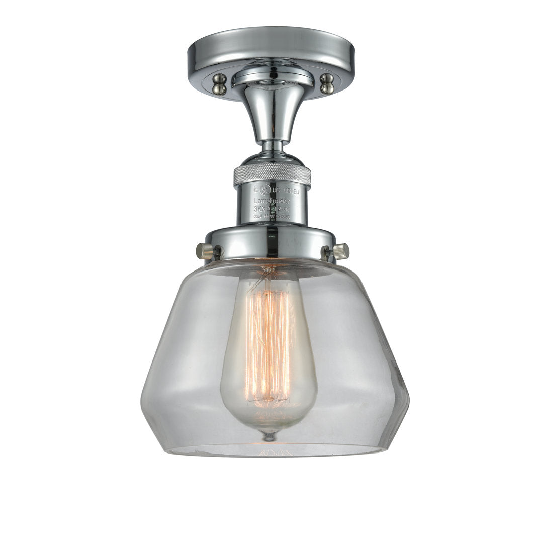 Chill 1 - Light 7" Simple Bell Semi Flush Mount Wade Logan® Shade Color: Clear Fixture Finish: Polished Chrome