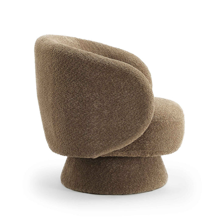 Saboor MINIMORE Modern Style Swivel Accent Chair Orren Ellis Fabric: Nut Brown Boucle
