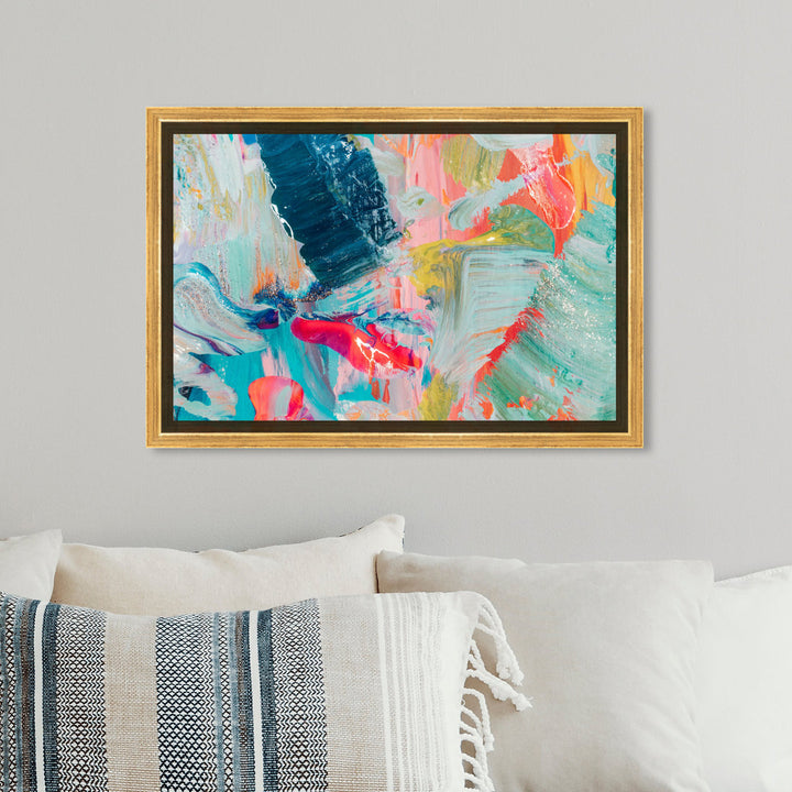 Abstract That Love Feeling - Graphic Art on Canvas Oliver Gal Prints Size: 10" H x 15" W Format: Gold Framed Canvas