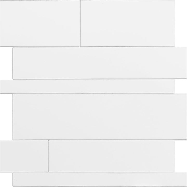 Easy Luxe 12" x 12" Stone Composite Peel & Stick Mosaic Tile (0.96 Sq. Ft. / Sheet) Bond Tile Color: White
