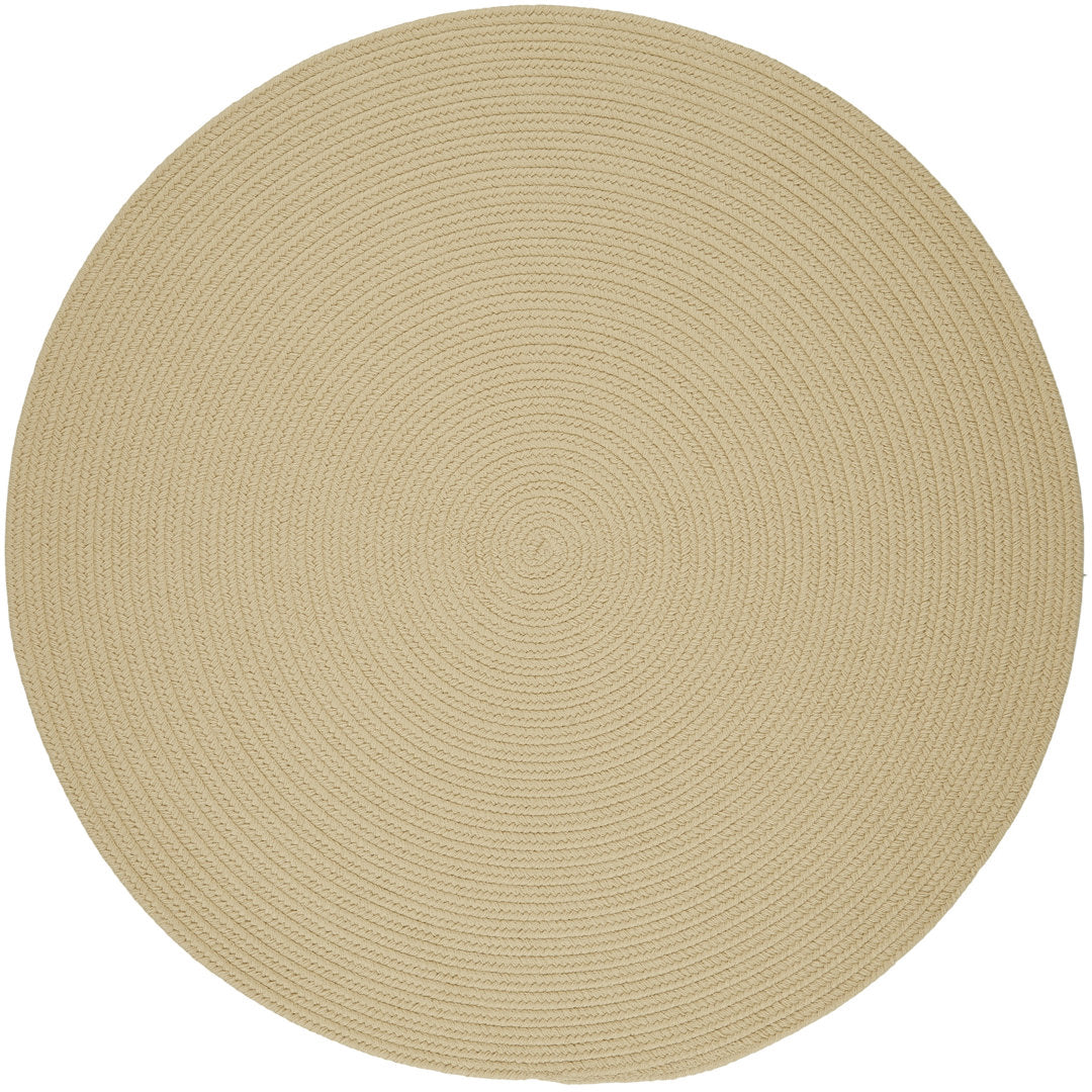Smyth Handmade Cream Indoor/Outdoor Area Rug August Grove® Rug Size: Round 4'