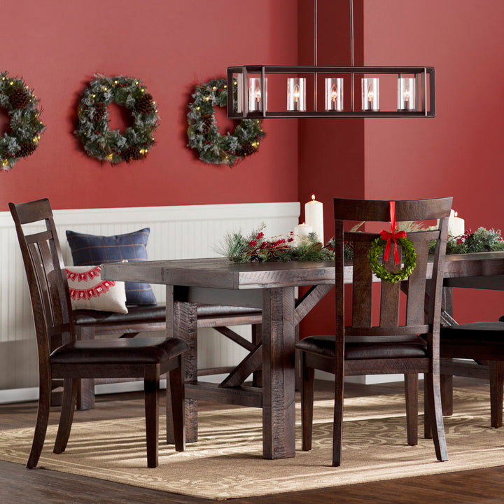 Jacorri Upholstered Slat Back Side Chair in Rustic Chocolate (Set of 2) Loon Peak®