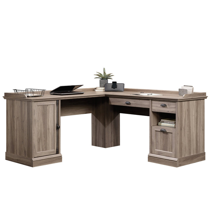 Evanjames L-Shaped Executive Desk Gracie Oaks Color: Salt Oak