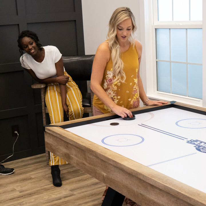 Kirkwood American Legend 84" Air Hockey Table with Rustic Wood Finish and Digital Scoreboard American Legend