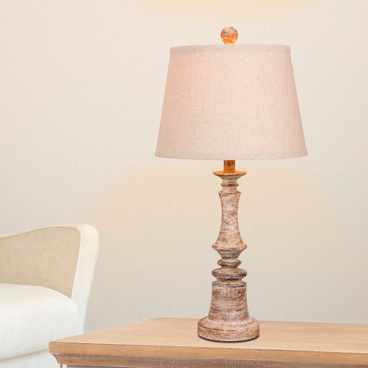 Roxann 27" Table Lamp Ophelia & Co. Base Color: Beige, Shade Color: Oatmeal
