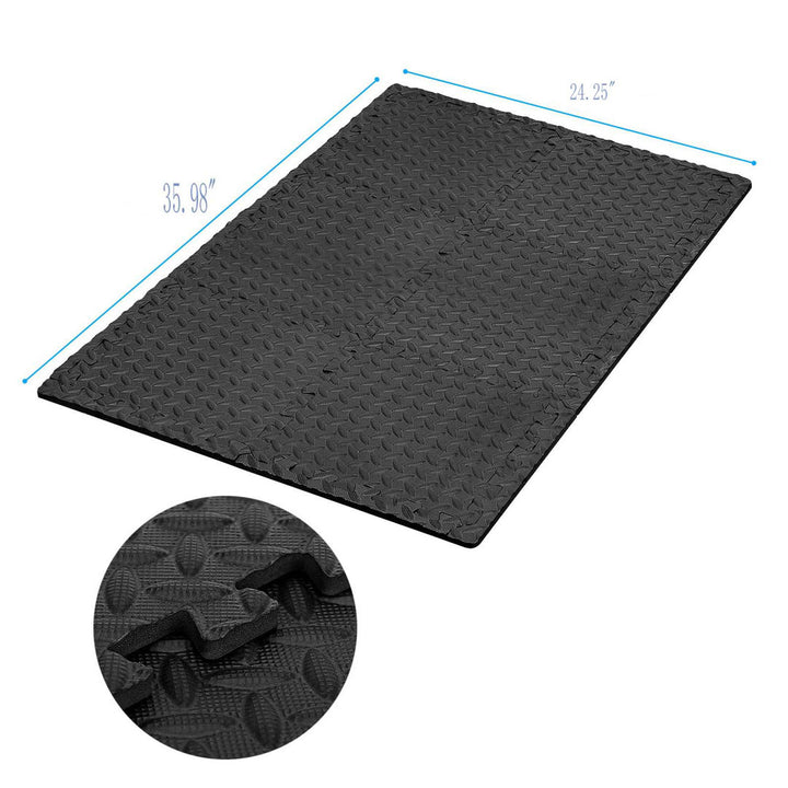 Exercise Mat Eva Foam Interlocking Tiles Protective Flooring For Gym Equipment And Cushion For Workouts 24 X 24X 0.4 Inch (Set of 6) Coofel
