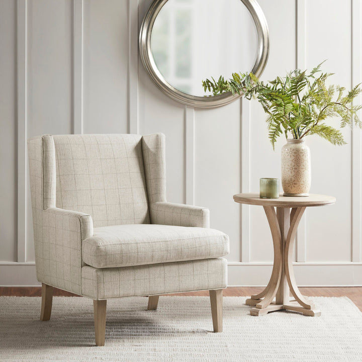 Martha Stewart Decker Windowpane Low Armed Accent Chair Martha Stewart Fabric: Beige Windowpane