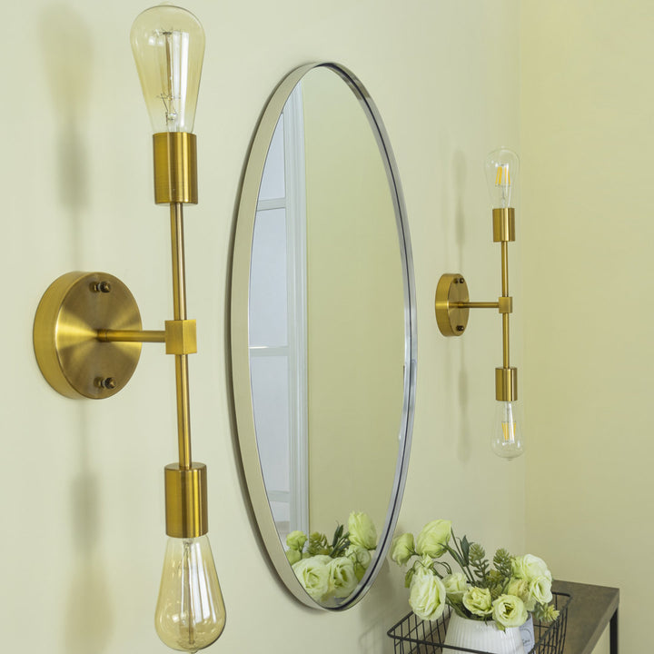 Javell Bathroom Mirror Ebern Designs Size: 36" x 24" Finish: Chrome