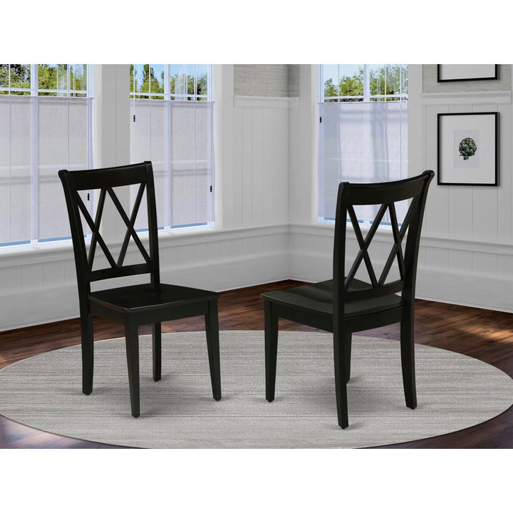 Letitia Solid Wood Double X-Back Side Chair (Set of 2) Lark Manor™ Color: Black