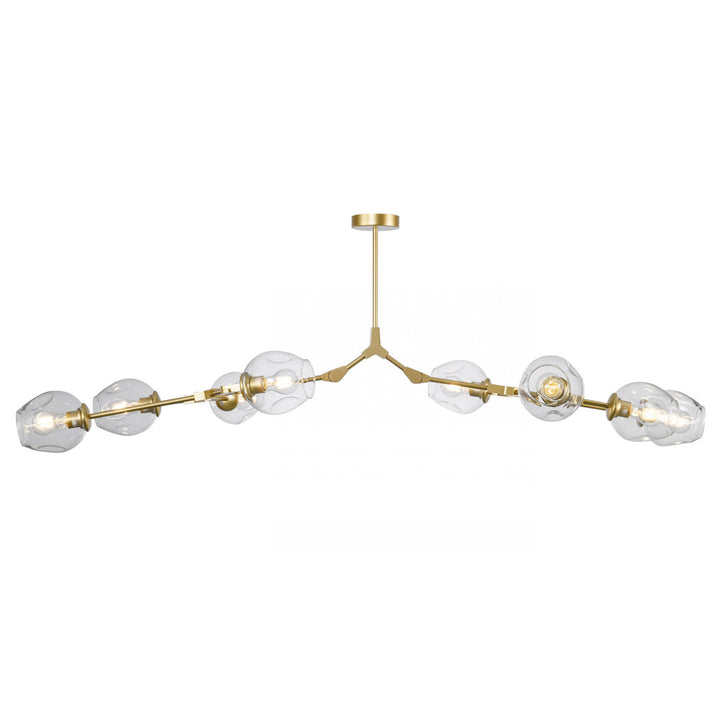 Pendent 8 - Light Sputnik Modern Linear Chandelier George Oliver Shade Color: Transparent Finish: Gold