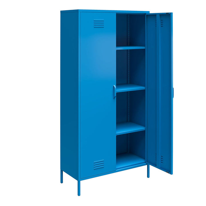 Cache 2 Door Tall Metal Locker Style Storage Cabinet Novogratz Finish: Bright Blue