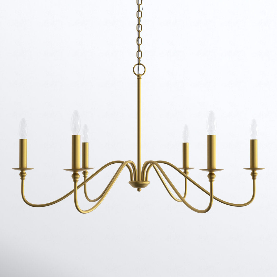 Ableton 6 - Light Candle Style Classic / Traditional Chandelier Birch –  Spacejoy, image size:1080x1080