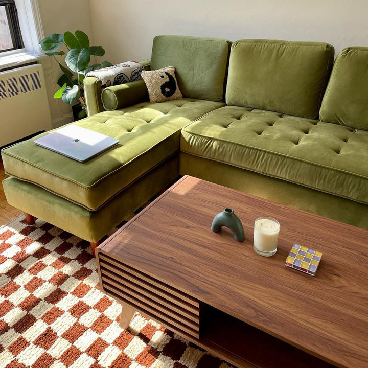 Walker Checkered Burnt Orange/Cream Shag Area Rug AllModern Rug Size: Rectangle 7'10" x 10'