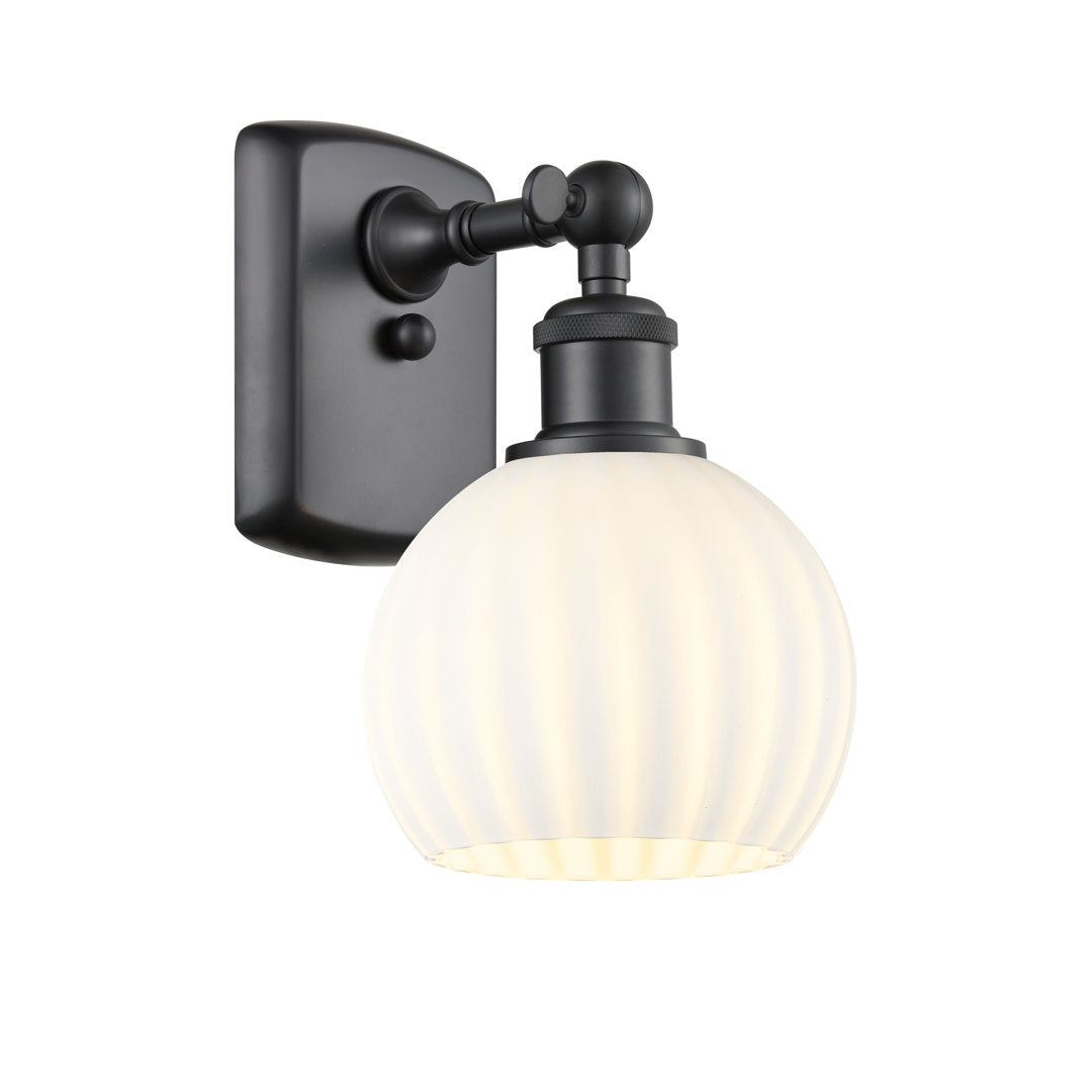 Ballston White Venetian 1 Light Sconce Longshore Tides Size: 9" H x 6" W x 7.13" D Fixture Finish: Matte Black