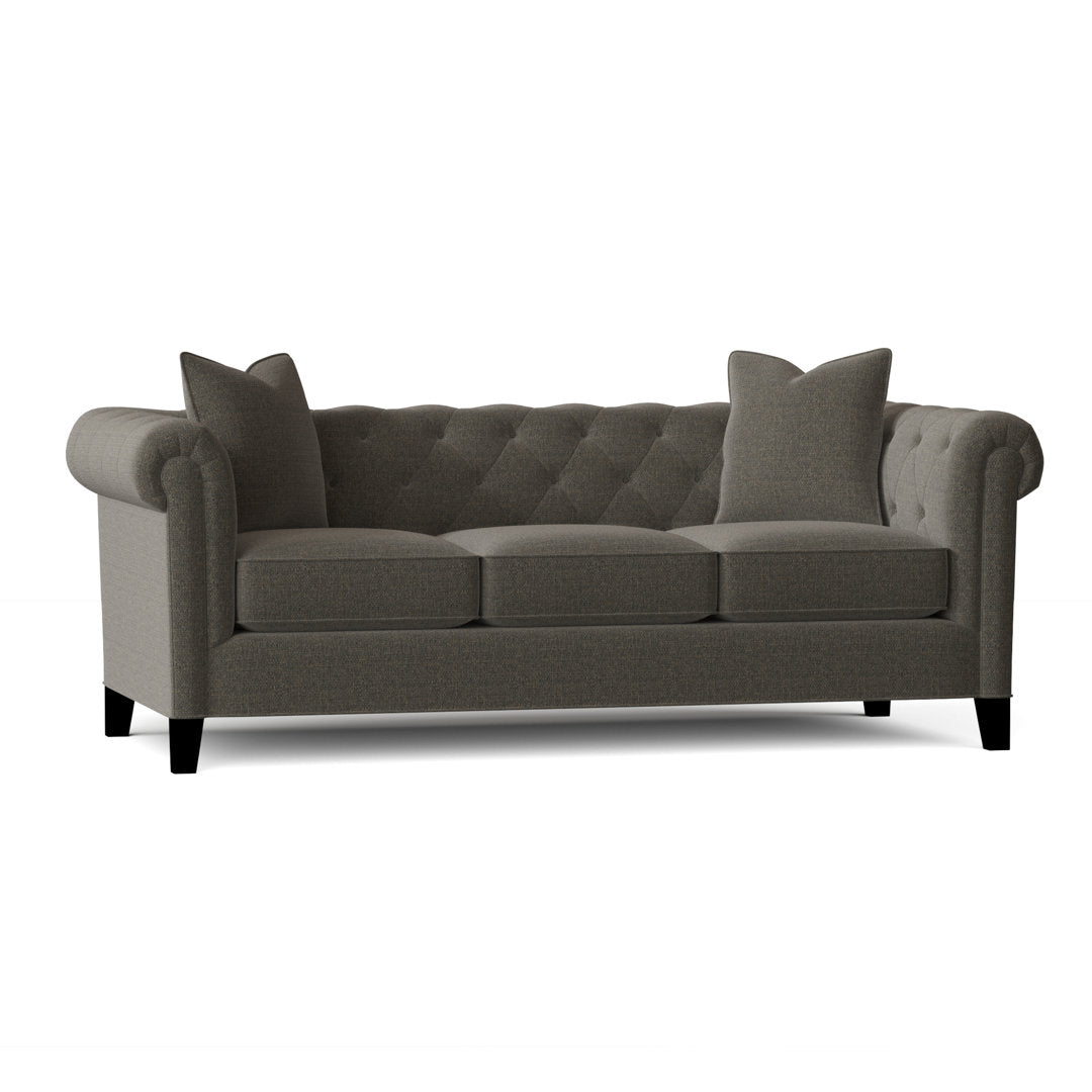Caspar 82" Velvet Rolled Arm Chesterfield Sofa with Reversible Cushions Willa Arlo™ Interiors Body Fabric: Vibe Smokey Chenille
