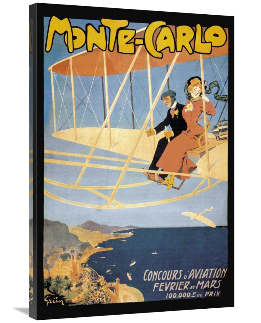 'Monte Carlo Concours D'Aviation' Graphic Art Print on Canvas East Urban Home Size: 36" H x 24" W x 1.5" D