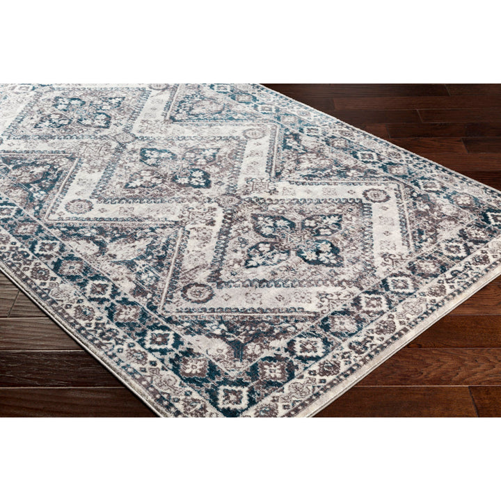 Rothenberg Abstract Aqua/Navy Area Rug Bungalow Rose Rug Size: Rectangle 9'3" x 12'3"