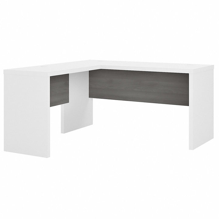 Echo L-Shape Desk Bush Business Furniture Color: Pure White Modern Gray