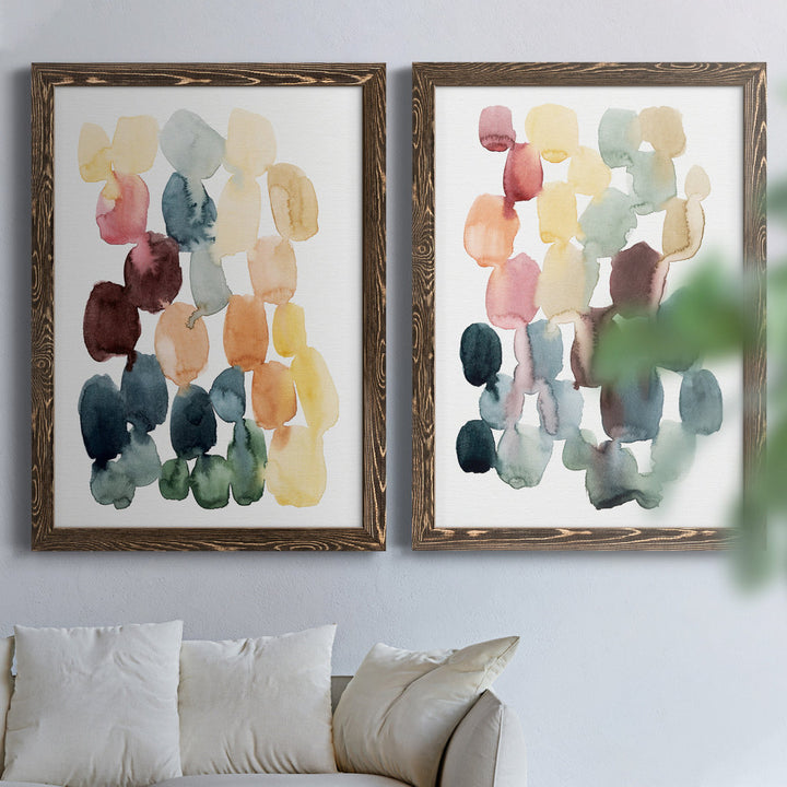 Desert Stones I - 2 Piece Picture Frame Painting Set on Canvas Wade Logan® Size: 31.5" H x 47" W x 1.5" D Format: Walnut Framed Canvas