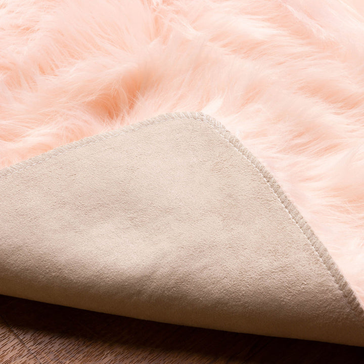Diller Soft Pink Faux Sheepskin Fur Machine Washable Shag Fluffy Area Rug Willa Arlo™ Interiors Rug Size: Novelty 2' x 4'