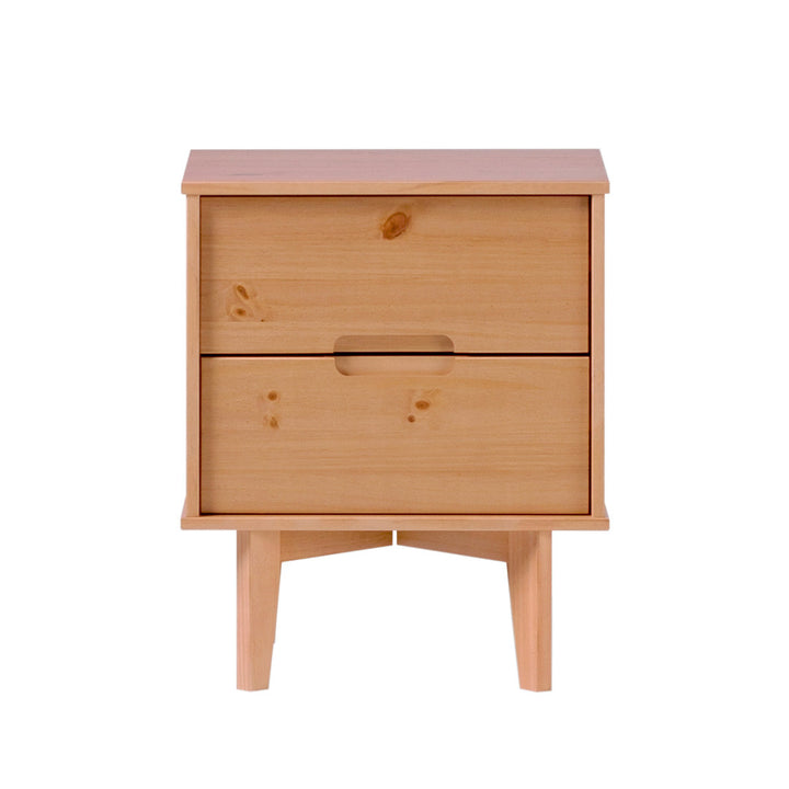 Mags Solid Wood Groove 2-Drawer Nightstand AllModern Color: Natural Pine