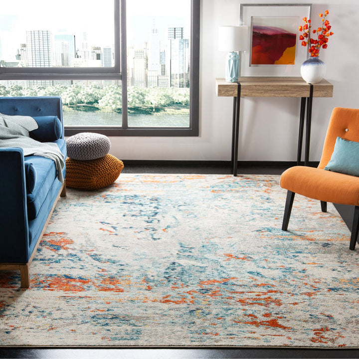 Felty Abstract Cream/Orange/Blue Rug Langley Street® Rug Size: Rectangle 8' x 10'
