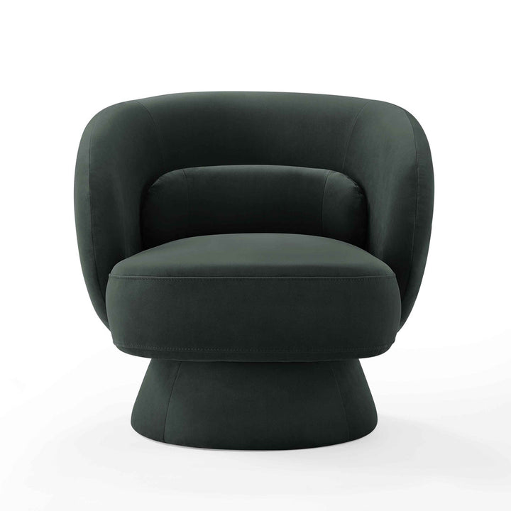 Saboor MINIMORE Modern Style Swivel Accent Chair Orren Ellis Fabric: Dark Gray Velvet