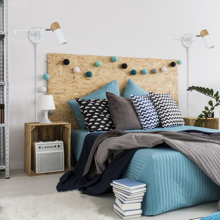 Maronna 1 - Light LED Plug-in White/Brown Swing Arm Ebern Designs