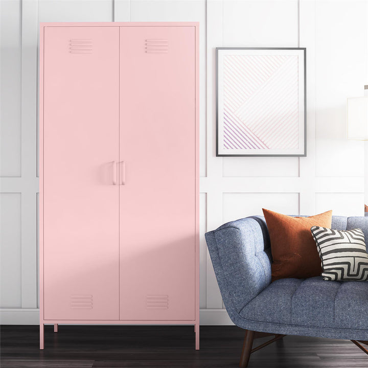 Cache 2 Door Tall Metal Locker Style Storage Cabinet Novogratz Finish: Pink