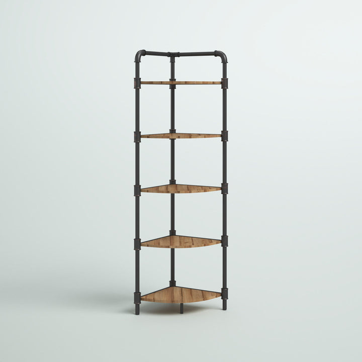 Kenley Steel Corner Bookcase Steelside™ Size: (5 Tier) 63.75" H x 22.75" W x 15.25" D