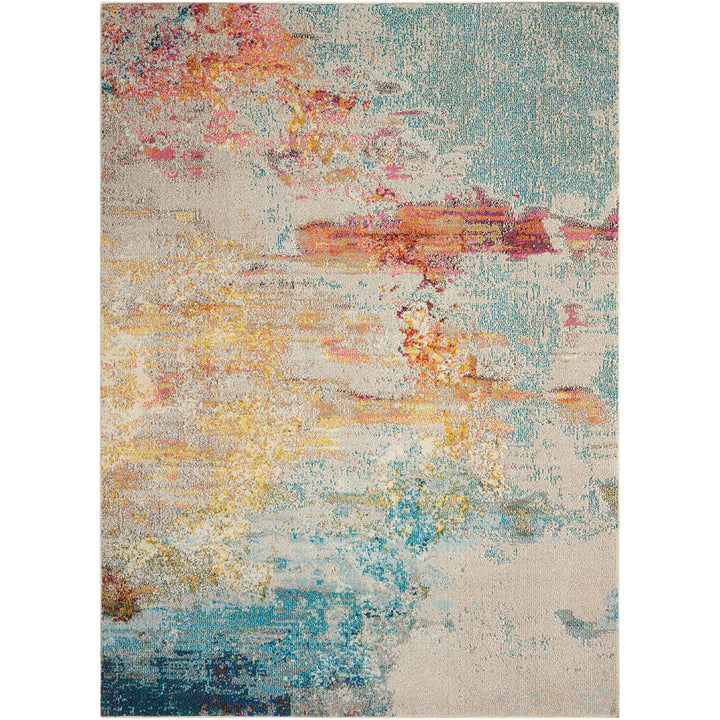 Adrihana Abstract Blue/Yellow Area Rug Williston Forge Rug Size: Rectangle 5'3" x 7'3"