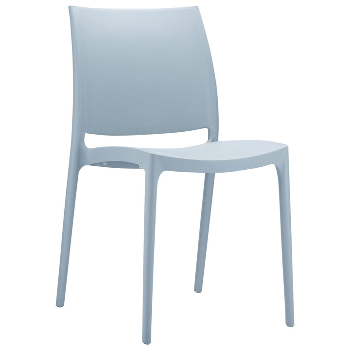 Burt Stacking Patio Dining Side Chair (Set of 2) AllModern Color: Silver Gray