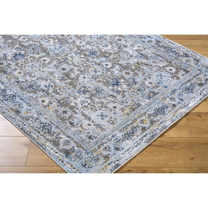 Amarr Oriental Machine Woven Area Rug in Black/Dark Blue/Taupe Lark Manor™ Rug Size: Rectangle 12' x 15'
