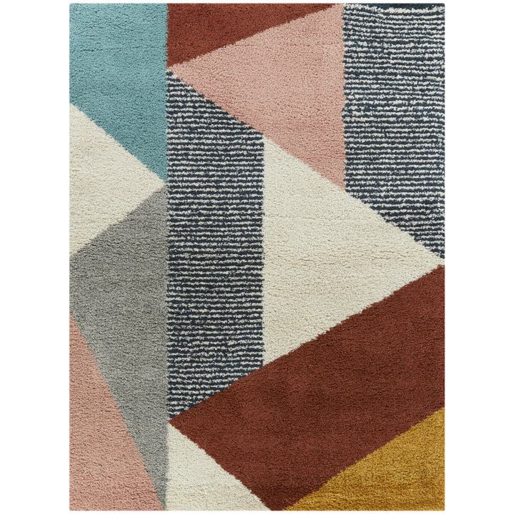 Satterlee Geometric Orange/Gray/Brown Area Rug Mercury Row® Rug Size: Rectangle 4'4" x 6'