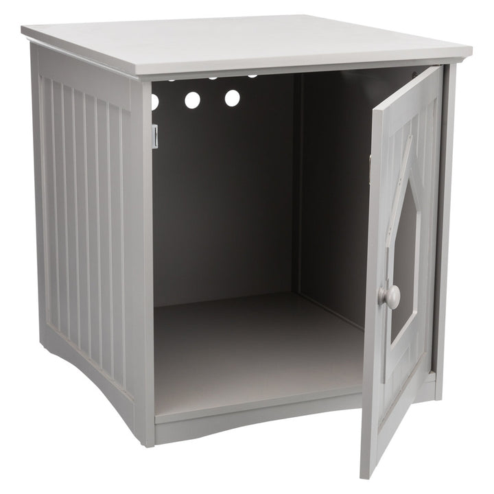 TRIXIE Small Cat Litter Box Enclosure Hide Litter Indoor Cat Home Cat Furniture Accent Table TRIXIE Color: Gray