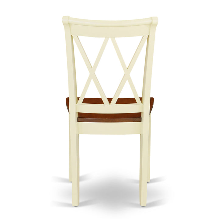 Letitia Solid Wood Double X-Back Side Chair (Set of 2) Lark Manor™ Color: Buttermilk/Cherry