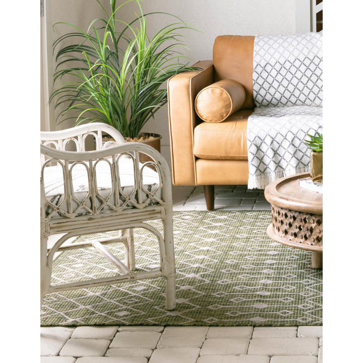 Adley Southwestern Green/Beige Indoor/Outdoor Area Rug Gracie Oaks Rug Size: Rectangle 9'10" x 14'