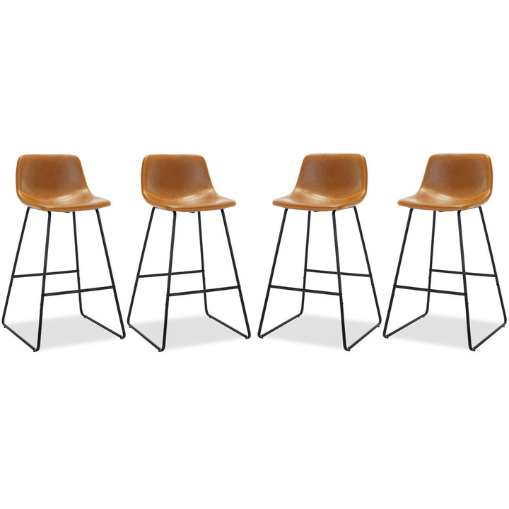 Hambrook Bar & Counter Stool (Set of 4) Trent Austin Design® Upholstery: Whiskey Brown, Seat Height: Counter Stool (24" Seat Height)