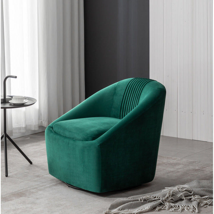 Arrun 28" W Velvet Swivel Barrel Chair (Set of 2) Wade Logan® Fabric: Green Velvet