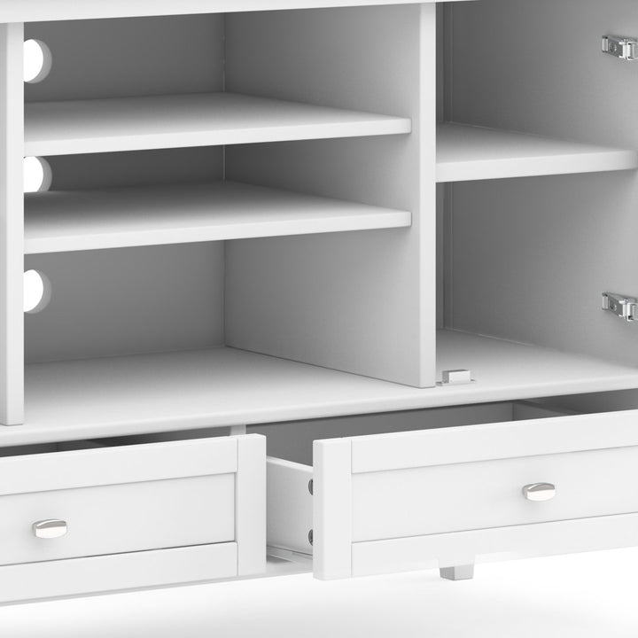 Warm Shaker SOLID WOOD TV Media Stand iFor TVs up to 50 inches Simpli Home Color: White